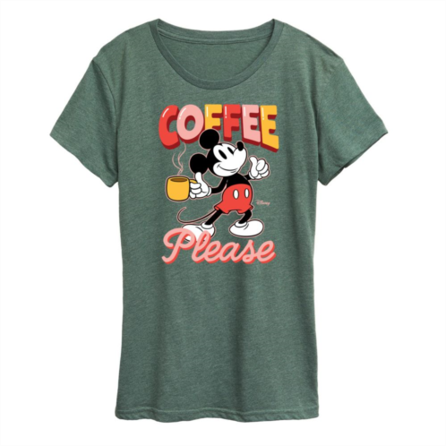 Disneys Mickey Mouse Womens Coffee Graphic Tee