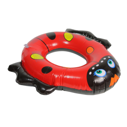 Swim Central 24 Inflatable Red and Black Ladybug Swim Ring Tube Pool Float