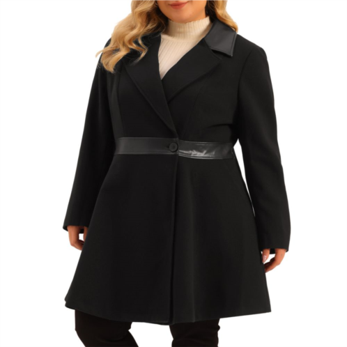 Agnes Orinda Womens Plus Size Fashion Notched Lapel Single Breasted Long Overcoats