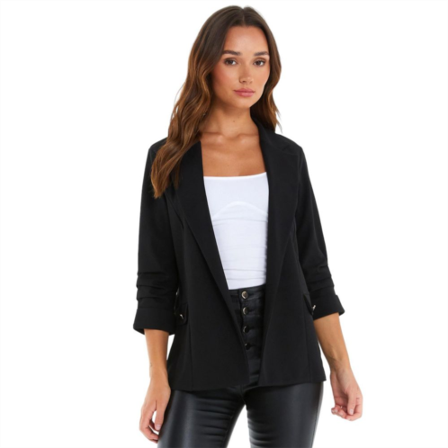 Quiz Womens Scuba Crepe Blazer With Gold Buttons