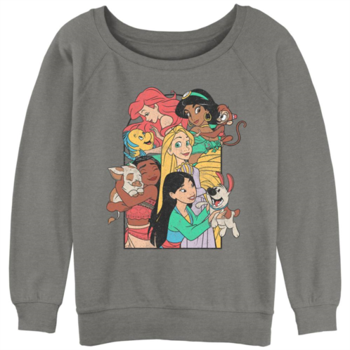 Licensed Character Juniors Disney Princess And Their Pets Graphic Slouchy Terry