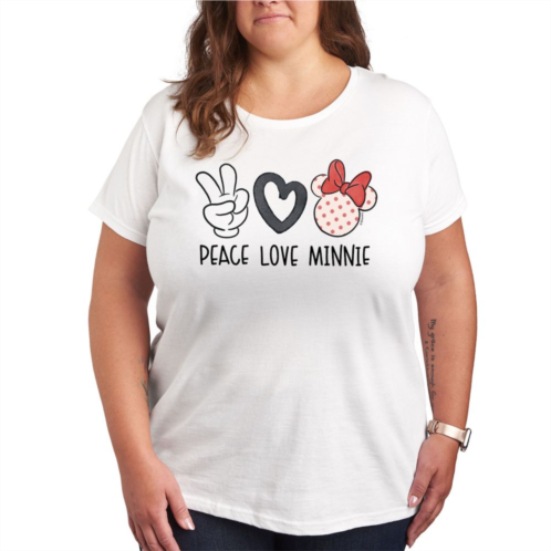 Licensed Character Plus Size Disney Peace Love Minnie Graphic Tee