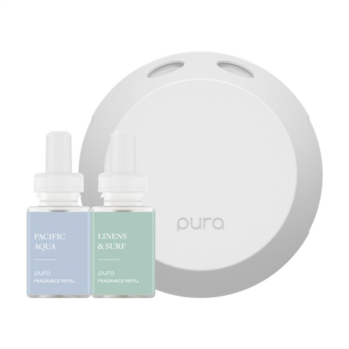 Pura Smart Fragrance Diffuser Starter Set - Pacific Aqua and Linens & Surf