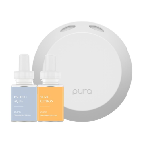 Pura Smart Fragrance Diffuser, Pacific Aqua, and Yuzu Citron Starter 3-piece Set