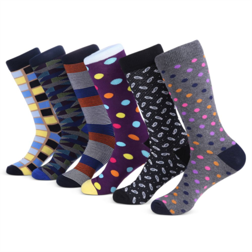 Mio Marino Mens Bold Designer Dress Socks 6 Pack