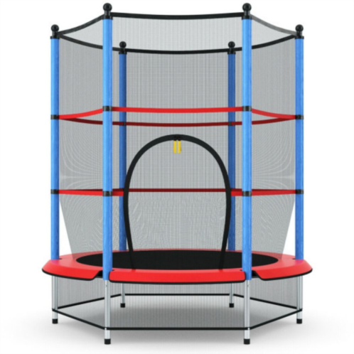 Slickblue 55 Kids Jumping Trampoline With Safety Pad Enclosure Combo