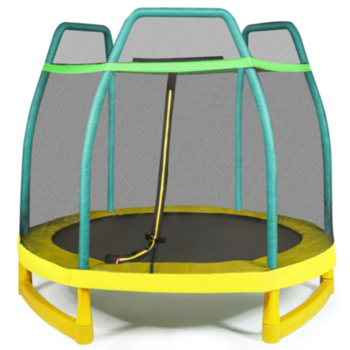 Slickblue Kids Trampoline W/ Safety Enclosure Net
