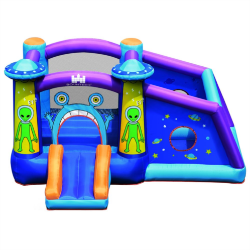 Slickblue Castle Jumping Bouncer With Water Slide And 550w Blower