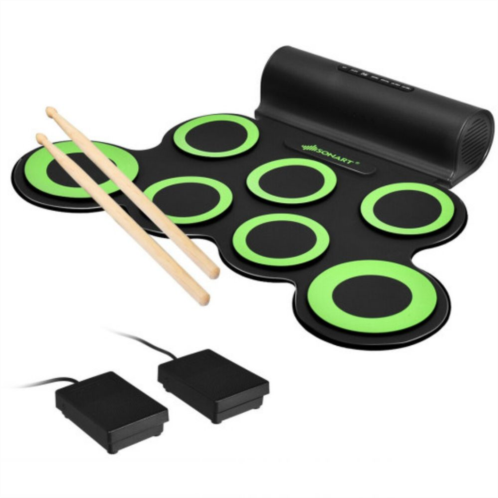 Slickblue Set 7 Kit Electronic Roll Up Pads Midi Drum-Green