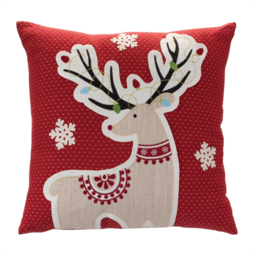 Slickblue Embroidered Reindeer Throw Pillow 16.25sq