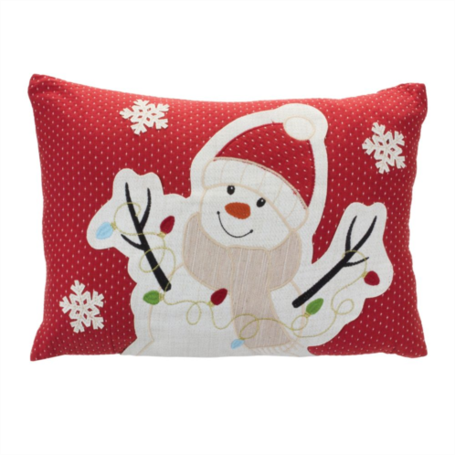 Slickblue Embroidered Snowman Throw Pillow 17l