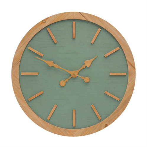 Slickblue Sage Green Wood Wall Clock 24d