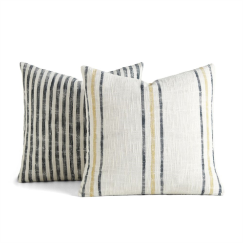 Urban Lofts 2-pack Yarn-dyed Patterns Decor Throw Pillows In Yarn-dyed Bengal Stripe/ Solid