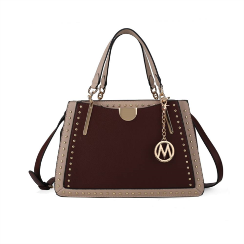 Mkf Collection Aubrey Color Block Multi Compartment Satchel Handbag By Mia K