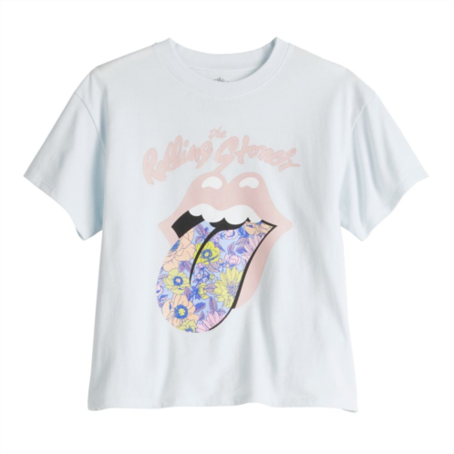 Licensed Character Girls 7-16 The Rolling Stones Floral Tongue Graphic Tee