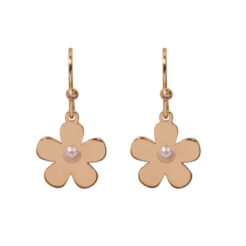 LC Lauren Conrad Rose Gold Tone Floral Drop Earrings
