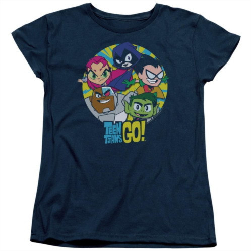 Licensed Character Teen Titans Go Go Go Group Short Sleeve Womens T-shirt