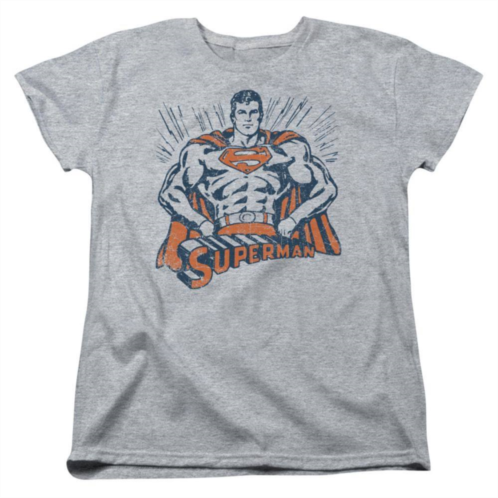 Licensed Character Superman Vintage Stance Short Sleeve Womens T-shirt