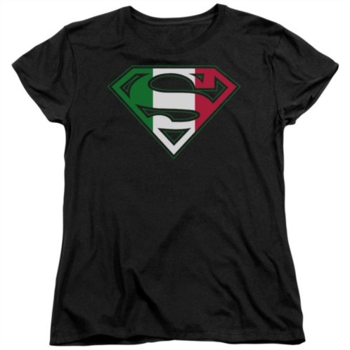 Licensed Character Superman Italian Shield Short Sleeve Womens T-shirt