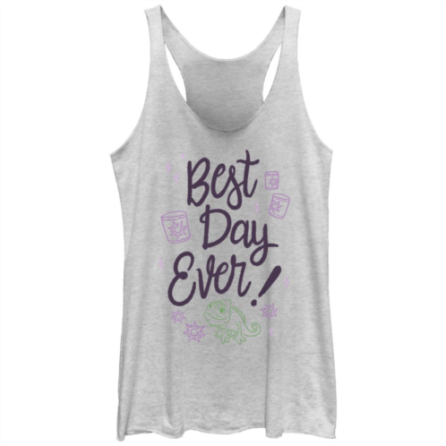 Licensed Character Juniors Tangled Pascal Best Day Ever Tri-Blend Racerback Graphic Tank Top