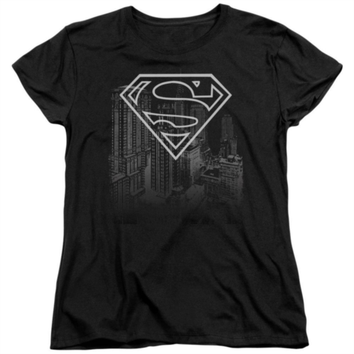 Licensed Character Superman Skyline Short Sleeve Womens T-shirt