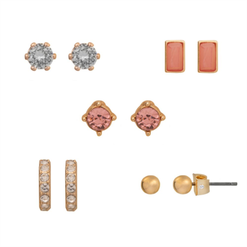 LC Lauren Conrad Stone 5-Piece Earring Set