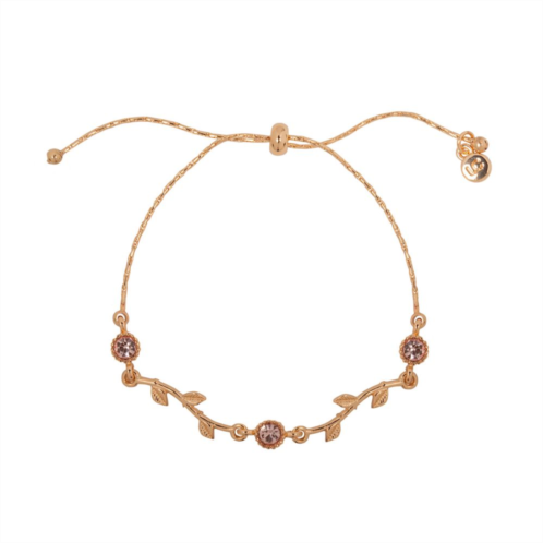 LC Lauren Conrad Gold Tone Pink Crystal Vine Adjustable Bracelet