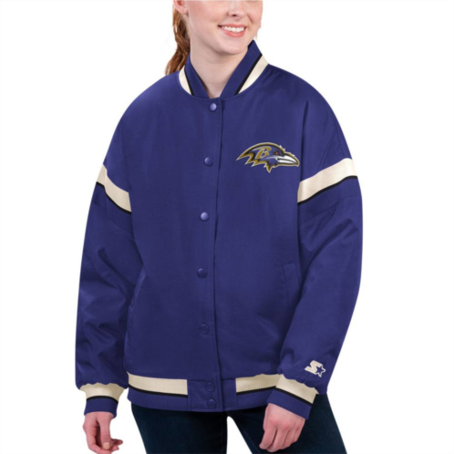 Womens Starter Purple Baltimore Ravens Tournament Full-Snap Varsity Jacket