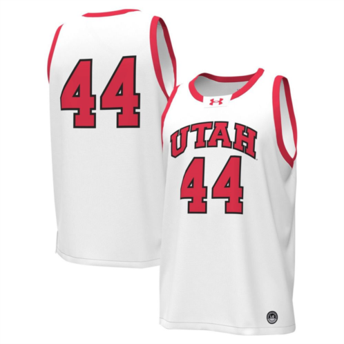 Mens Under Armour #44 White Utah Utes Replica Basketball Jersey