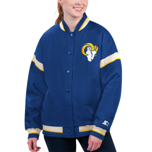 Womens Starter Royal Los Angeles Rams Tournament Full-Snap Varsity Jacket