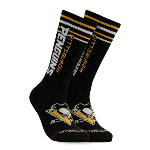 Mens Mitchell & Ness Black Pittsburgh Penguins Power Play Crew Socks