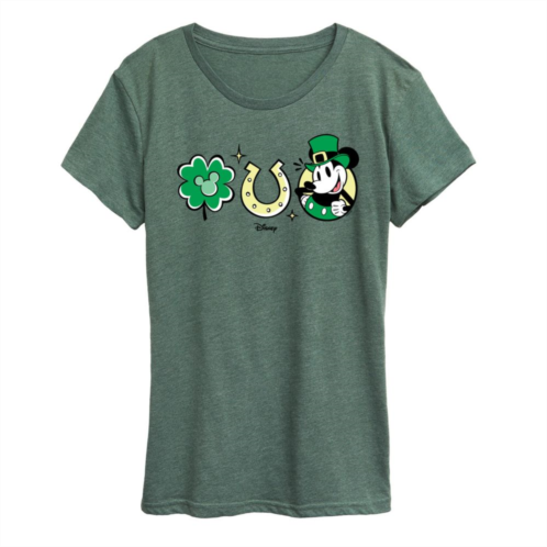 Disneys Mickey Mouse Womens St. Patricks Icons Graphic Tee