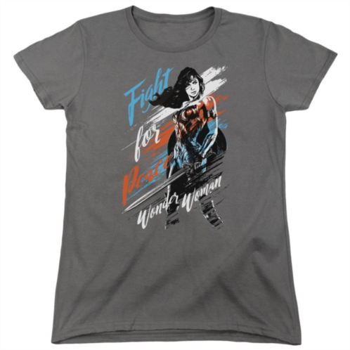 Licensed Character Wonder Woman Movie Fight For Peace Short Sleeve Womens T-shirt