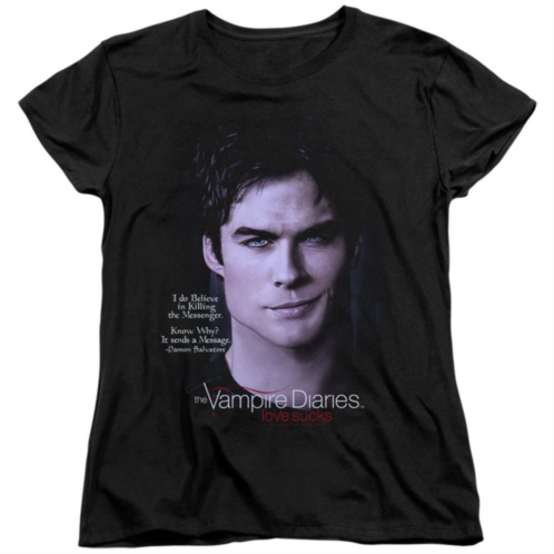 Licensed Character Vampire Diaries Messenger Short Sleeve Womens T-shirt
