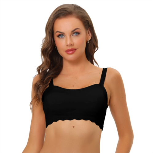 ALLEGRA K Womens Wirefree Smooth Solid Non-slip Strapless Bandeau Bra