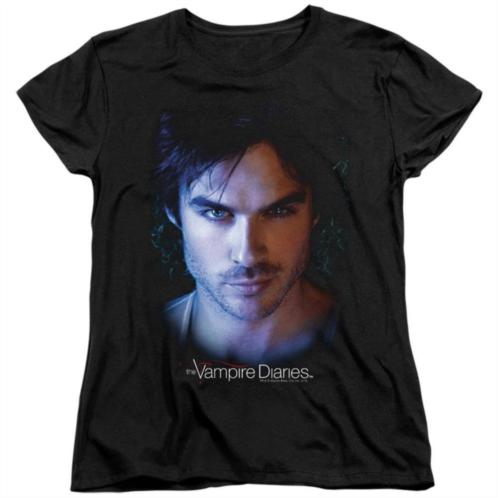 Licensed Character Vampire Diaries Damon Short Sleeve Womens T-shirt