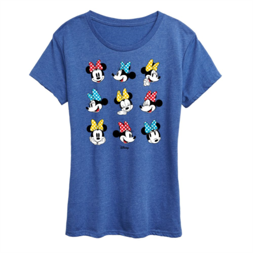 Disneys Minnie Mouse Dot Bow Grid Graphic Tee