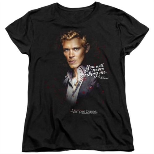 Licensed Character Vampire Diaries Never Destroy Short Sleeve Womens T-shirt