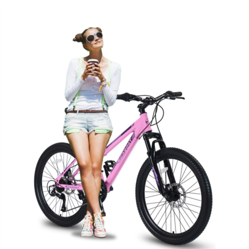 Abrihome Womens Mountain Bike, 26-inch Wheels, Shimano 21 Speed Gear Mountain Bicycle