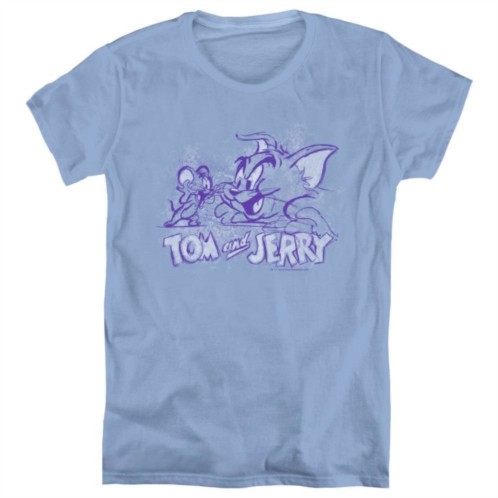 Licensed Character Tom And Jerry Sketchy Short Sleeve Womens T-shirt