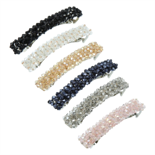 Unique Bargains 6 Pcs Hair Barrette Rhinestone Hair Side Clip Hair Accessories for Women Girls