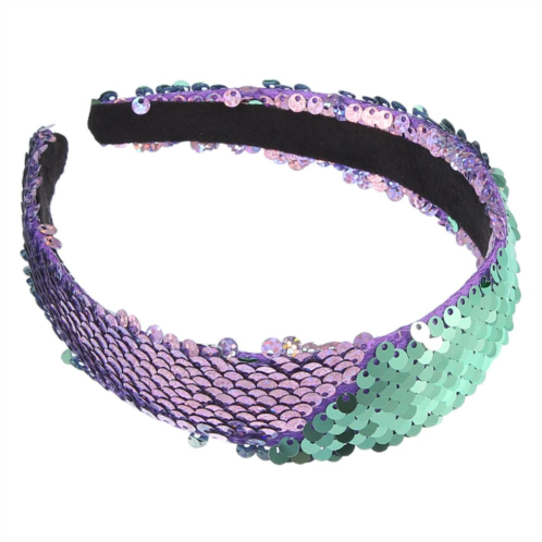 Unique Bargains Sequin Headband Sparkle Headbands Shiny Elastic Fashion Headbands Purple Green