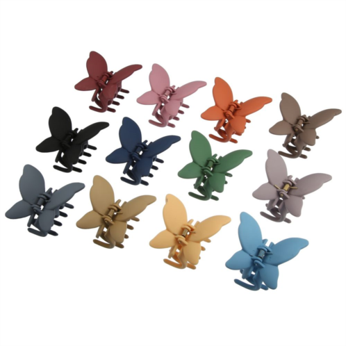 Unique Bargains 12 Pcs Hair Clips Butterfly Clips Hair Accessories for Girls Multicolor