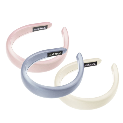 Unique Bargains 3pcs Fabric Wide Headbands Classic Style 1.18inch White Pink Purple for Girl