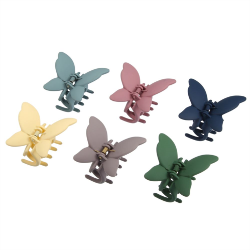 Unique Bargains 6 Pcs Hair Clips Butterfly Clips Hair Accessories for Girls Multicolor
