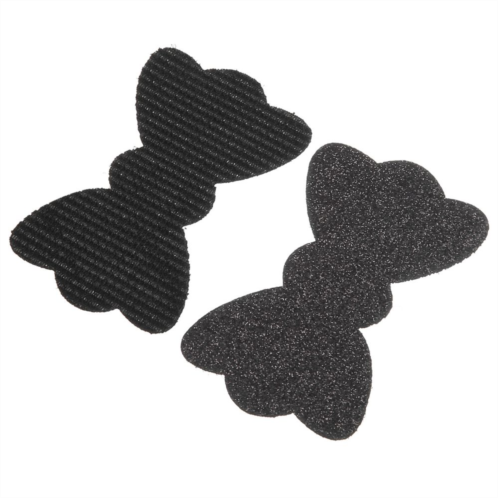 Unique Bargains 2pcs Hair Fixed Pads Bow Shape Magic Fringe Hair Bang Patch For Women Black