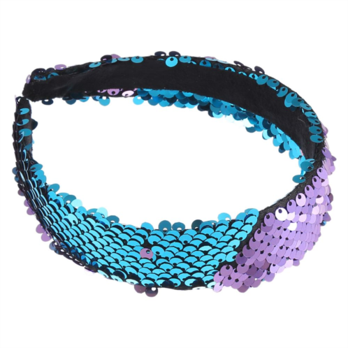 Unique Bargains Sequin Headband Sparkle Headbands Shiny Elastic Fashion Headbands Purple Blue