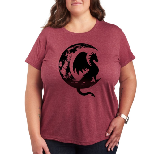 Licensed Character Plus Dragon Sitting On Crescent Moon Graphic Tee