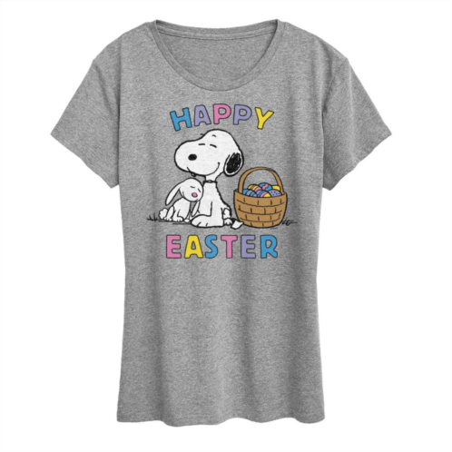 Licensed Character Womens Peanuts Snoopy Happy Easter Graphic Tee Graphic Tee