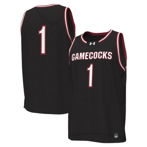 Mens Under Armour #1 Black South Carolina Gamecocks Replica Basketball Jersey